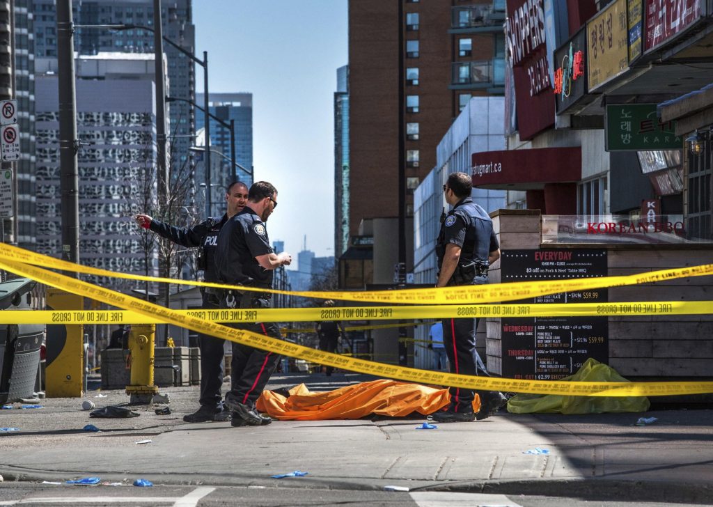 9 dull and Sixteen injured as van ploughs into crowd in Toronto