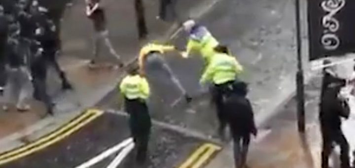 ‘Fan kicked up backside as Liverpool police officers conflict with ‘Roma supporters’