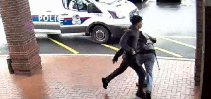 Grandfather with strolling stick journeys up armed suspect