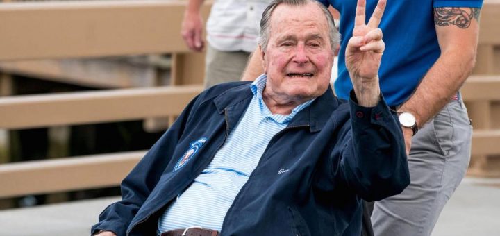 Ragged US President George HW Bush discharged from health center