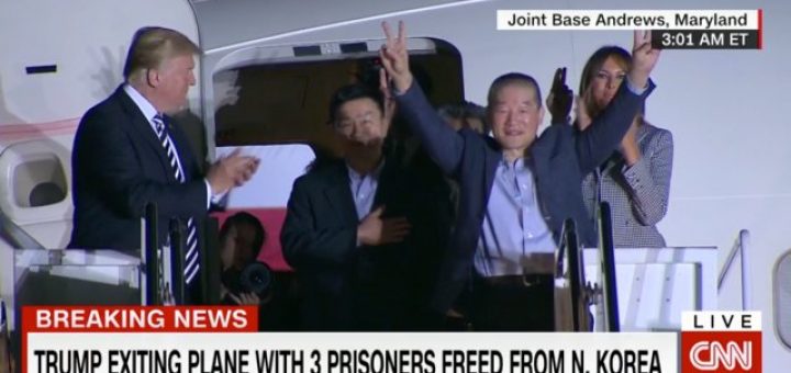 BACK HOME: Trump greets three Americans freed from North Korea