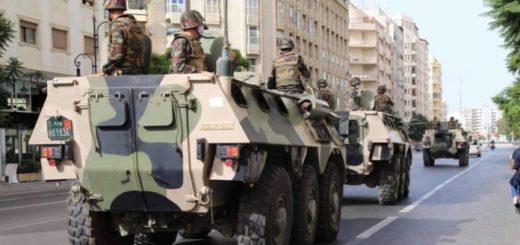 Armée dans les villes marocaines COVID-19