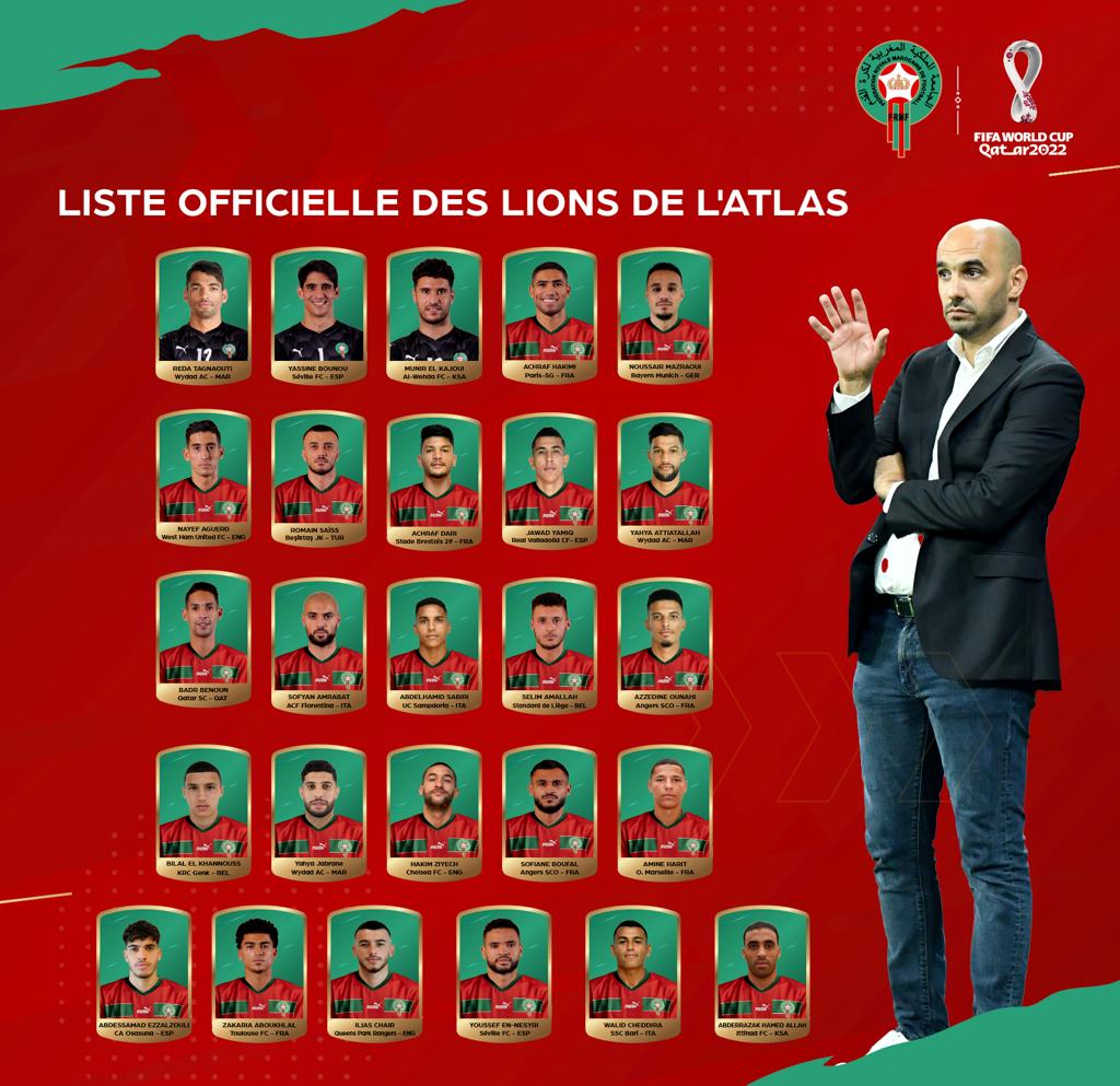 Maroc lions atlas coupe du monde 2022 qatar